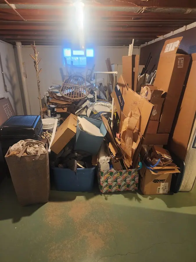 Roll-off dumpster container at job site for 6 Yard Dumpster Rental in Munroe Falls